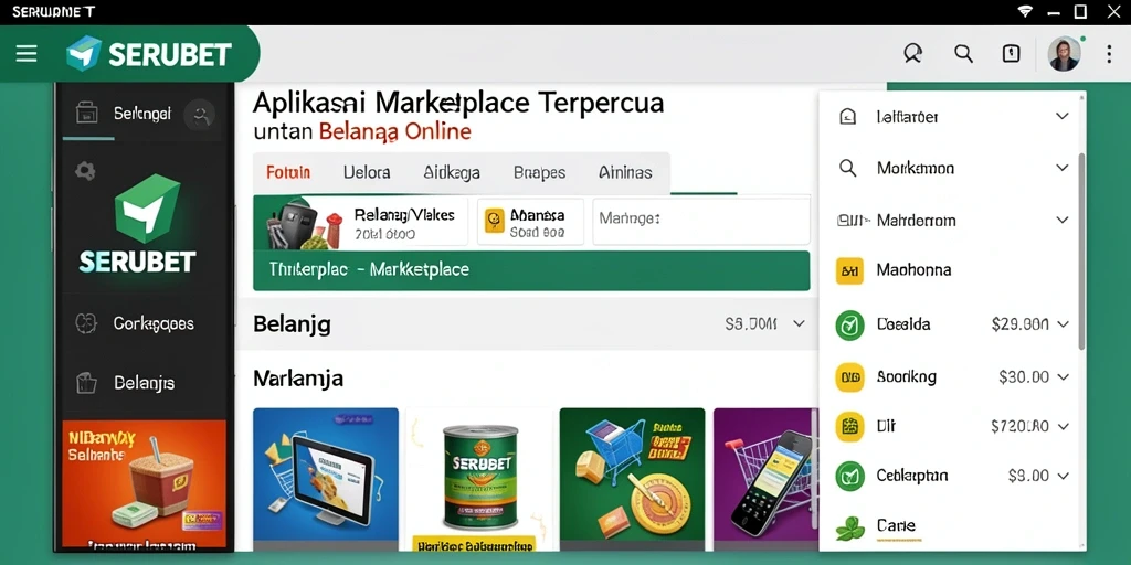 Antarmuka SERUBET yang menarik untuk pengalaman belanja online.