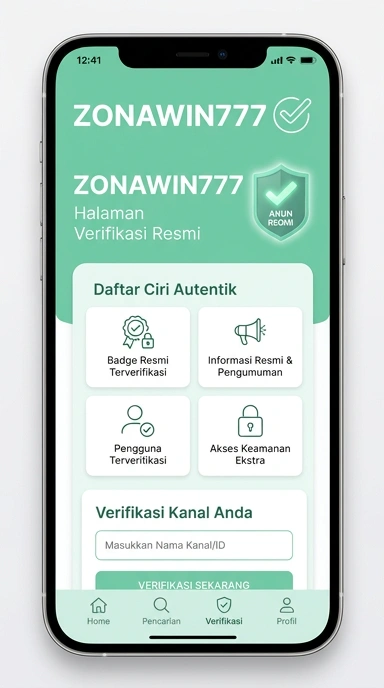 Tampilan kanal resmi zonawin777